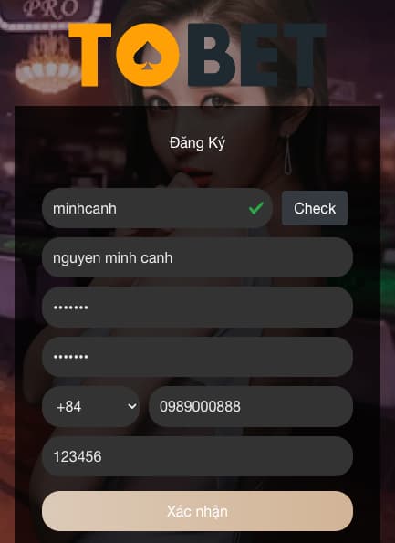 Đăng ký tài khoản chơi lô đề Tobet